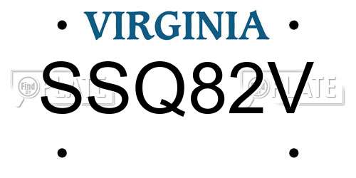 SSQ82V Virginia License Plate