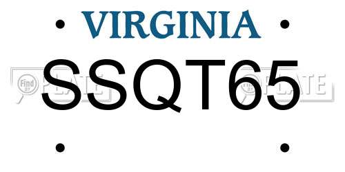 SSQT65 Virginia License Plate