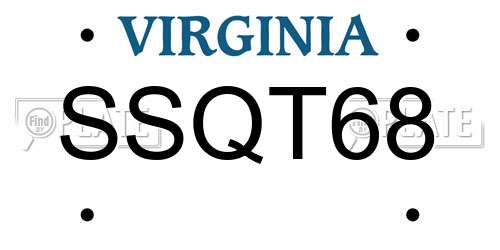 SSQT68 Virginia License Plate