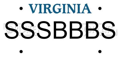 SSSBBBS Virginia License Plate