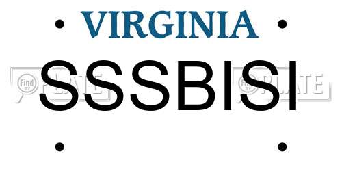 SSSBISI Virginia License Plate