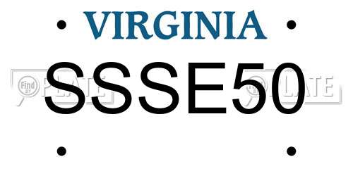 SSSE50 Virginia License Plate