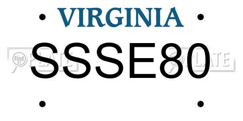 SSSE80 Virginia License Plate