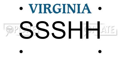 SSSHH Virginia License Plate