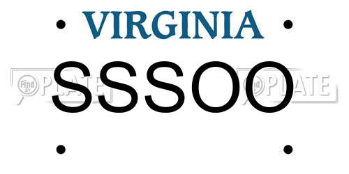 SSSOO Virginia License Plate
