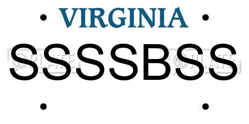 SSSSBSS Virginia License Plate