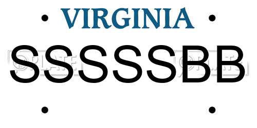 SSSSSBB Virginia License Plate