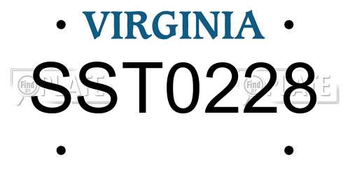SST0228 Virginia License Plate