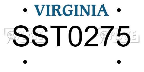 SST0275 Virginia License Plate