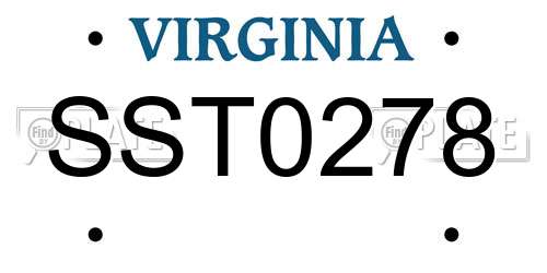 SST0278 Virginia License Plate