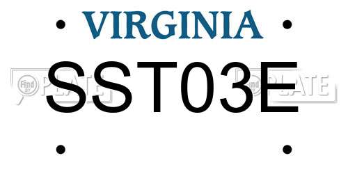 SST03E Virginia License Plate