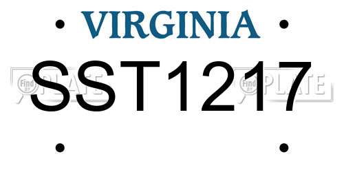 SST1217 Virginia License Plate