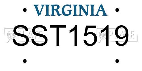 SST1519 Virginia License Plate