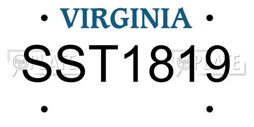 SST1819 Virginia License Plate