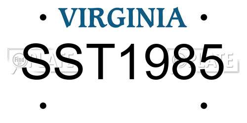 SST1985 Virginia License Plate