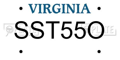 SST55O Virginia License Plate