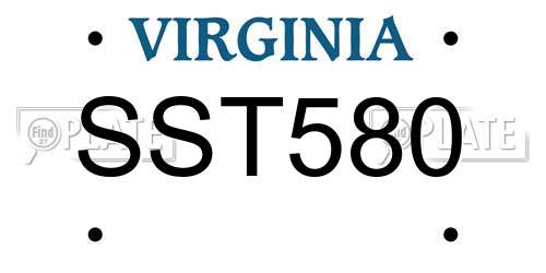 SST580 Virginia License Plate