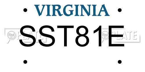 SST81E Virginia License Plate