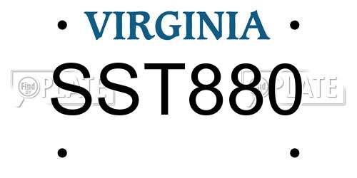 SST880 Virginia License Plate