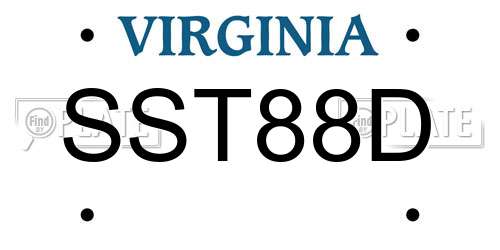 SST88D Virginia License Plate