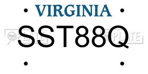 SST88Q Virginia License Plate