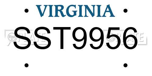 SST9956 Virginia License Plate