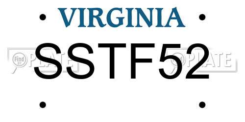 SSTF52 Virginia License Plate