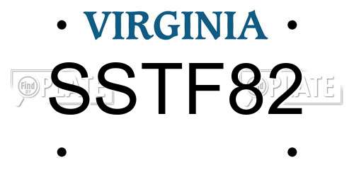 SSTF82 Virginia License Plate