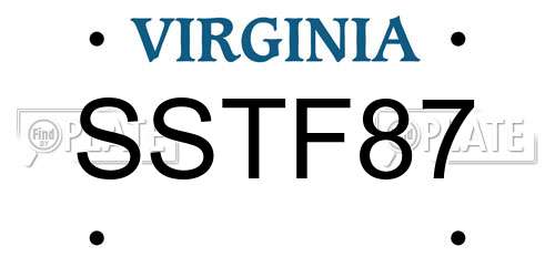 SSTF87 Virginia License Plate