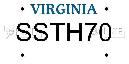 SSTH70 Virginia License Plate
