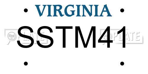 SSTM41 Virginia License Plate