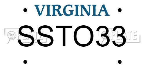 SSTO33 Virginia License Plate