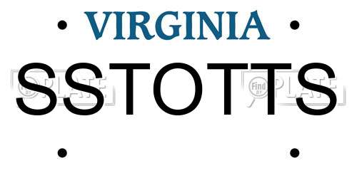 SSTOTTS Virginia License Plate