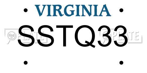 SSTQ33 Virginia License Plate