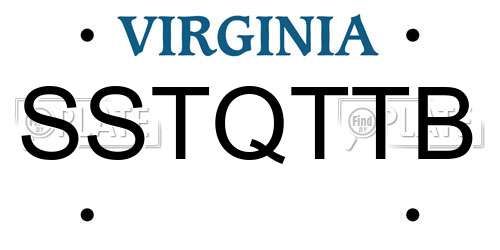SSTQTTB Virginia License Plate
