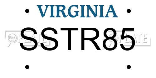 SSTR85 Virginia License Plate