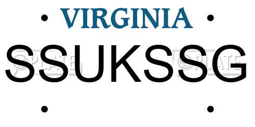 SSUKSSG Virginia License Plate