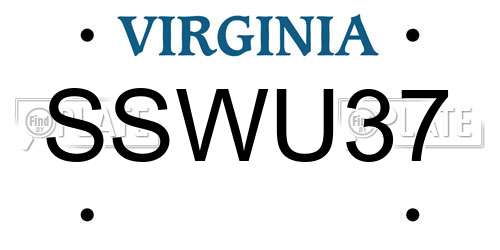 SSWU37 Virginia License Plate