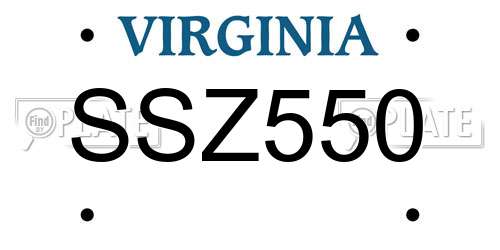 SSZ550 Virginia License Plate