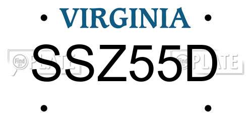 SSZ55D Virginia License Plate
