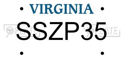 SSZP35 Virginia License Plate