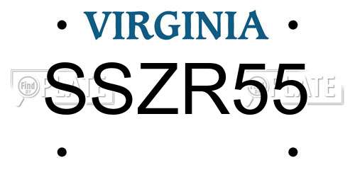 SSZR55 Virginia License Plate