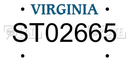 ST02665 Virginia License Plate