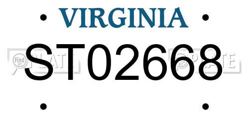 ST02668 Virginia License Plate
