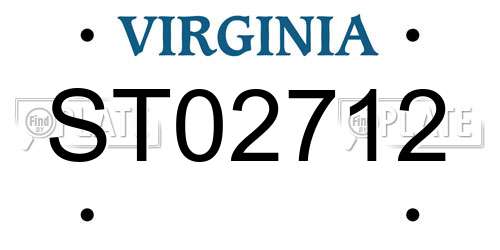 ST02712 Virginia License Plate