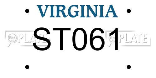 ST061 Virginia License Plate