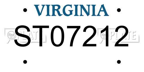 ST07212 Virginia License Plate
