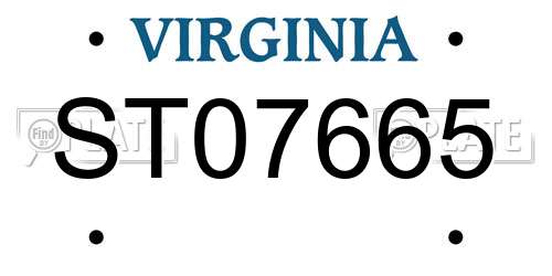 ST07665 Virginia License Plate