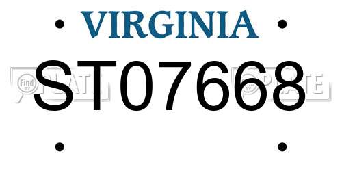 ST07668 Virginia License Plate