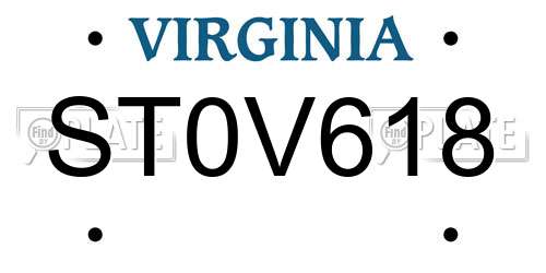 ST0V618 Virginia License Plate